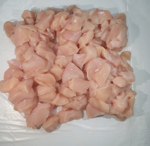 큐브 닭가슴살 2kg 조각 닭가슴살 냉동-국내산 카레용 샐러드용